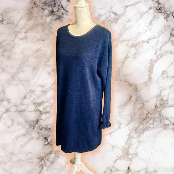 Lilly Pulitzer ‘Galen’ Chenille Ruffle Cuff Sweater Dress in “True Navy” Size XL - Picture 6 of 15